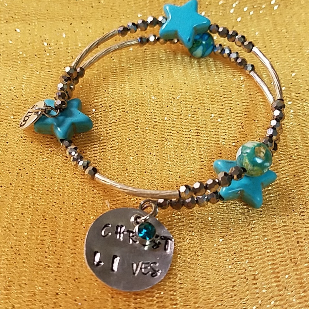 Christ Lives Turquoise Bracelet